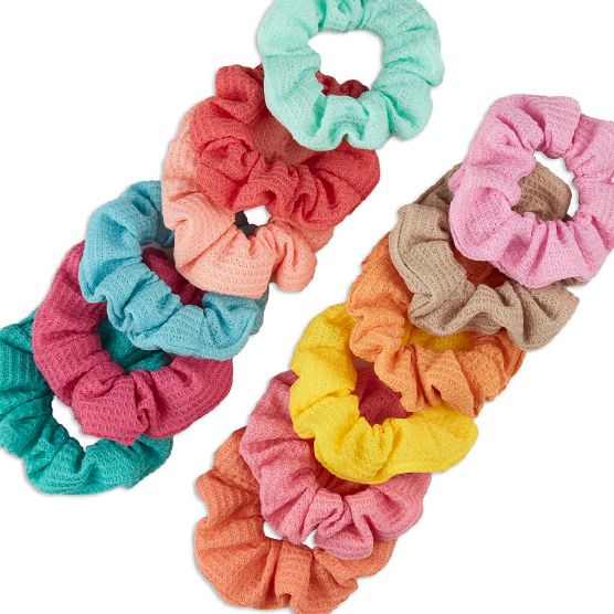 Textured Pastel Scrunchies 12pk