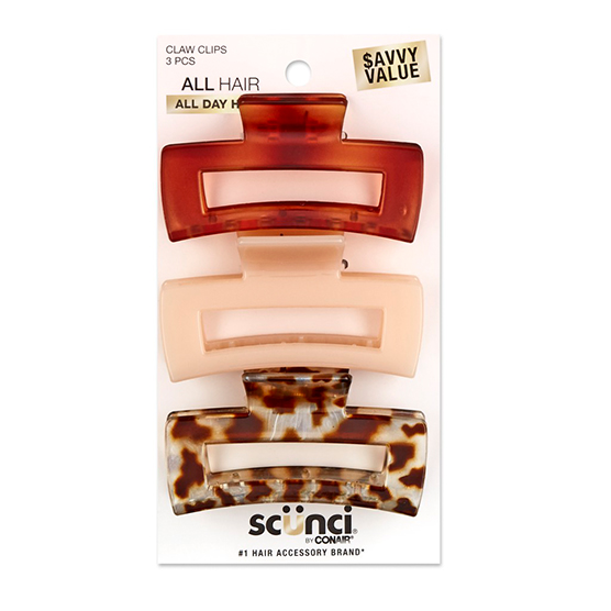 Open Cut Rectangle Claw Clips 3pk image number 2.0