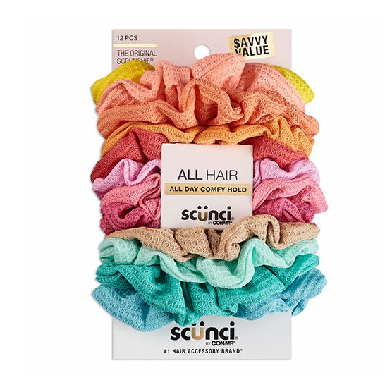 Textured Pastel Scrunchies 12pk image number 2.0