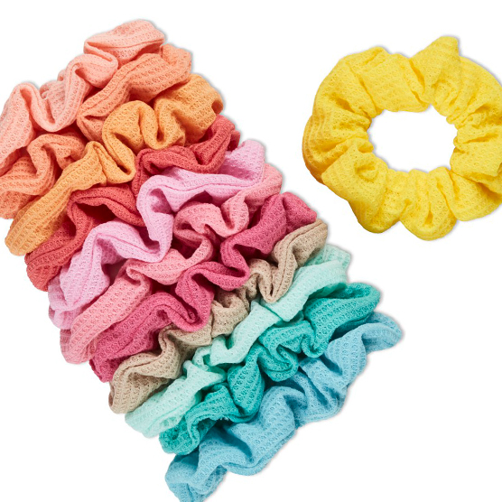 Textured Pastel Scrunchies 12pk