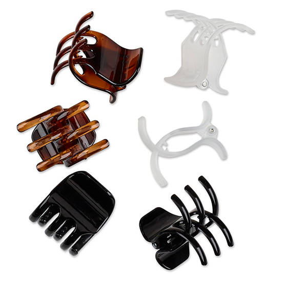 Chunky Claw Hair Clips 6pk image number 1.0