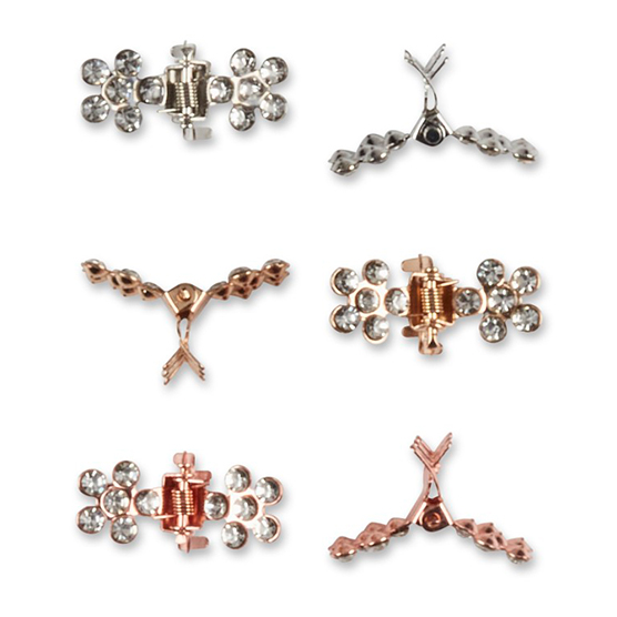 Mini Metal Rhinestone Claw Clips 6pk image number 3.0