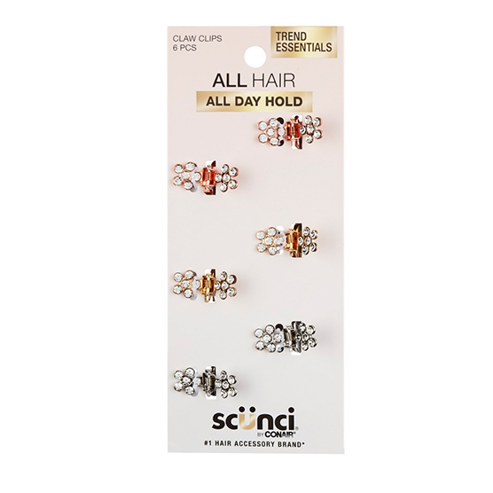 Mini Metal Rhinestone Claw Clips 6pk image number 2.0