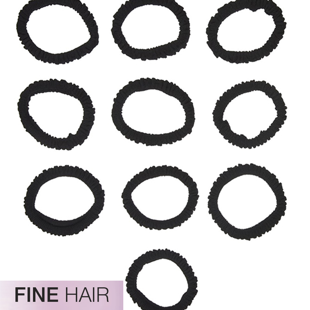 Fine Hair Unbreakable Black Comfy Hair Ties 10pk image number 1.0