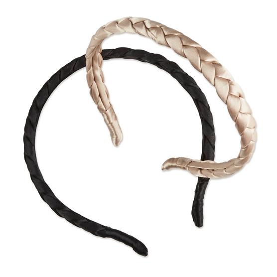 Braided Satin Headbands 2pk