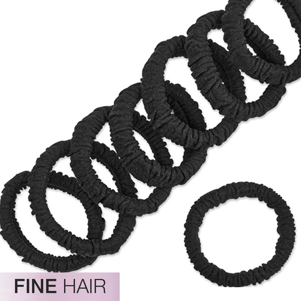 Fine Hair Unbreakable Black Comfy Hair Ties 10pk