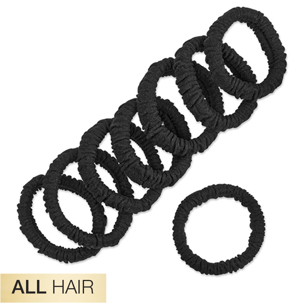 All Hair Unbreakable Black Comfy Hair Ties 8pk