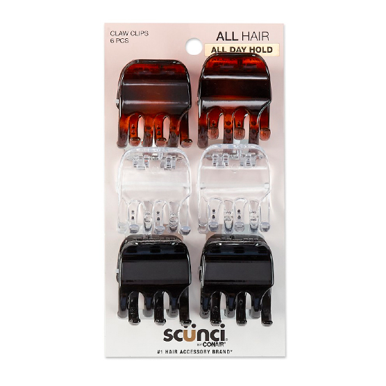 Chunky Claw Hair Clips 6pk image number 2.0