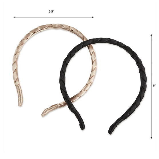 Braided Satin Headbands 2pk image number 1.0