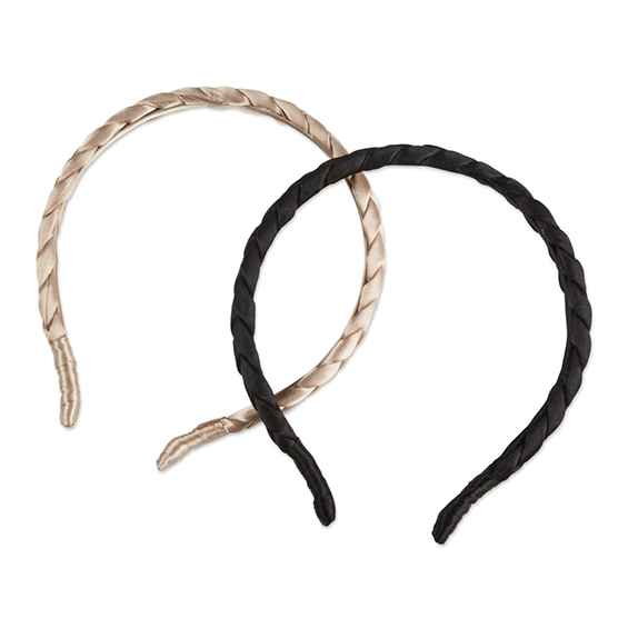 Braided Satin Headbands 2pk