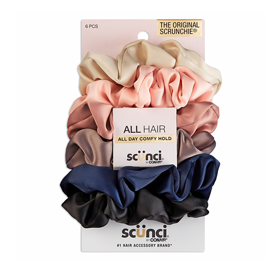 Satin Scrunchies 6pk image number 2.0