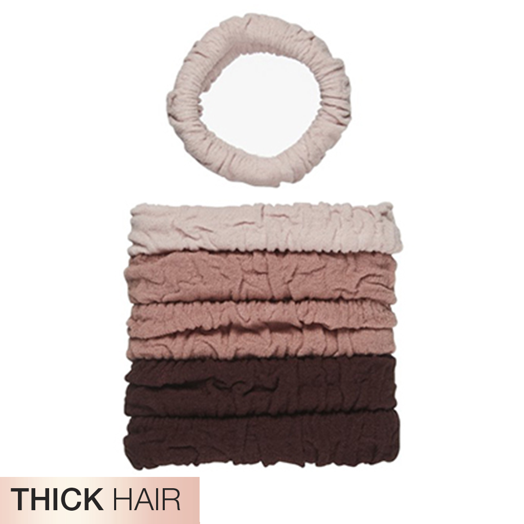 Thick Hair Unbreakable Neutral Comfy Hair Ties 6pk