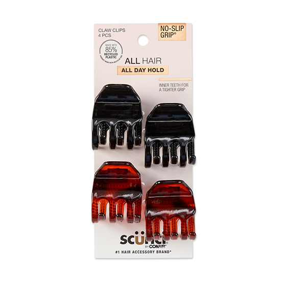 No-Slip Grip® Chunky Claw Hair Clips 4pk image number 2.0